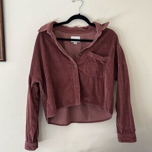 American Eagle Outfitters Dusty Rose Corduroy Utility Jacket